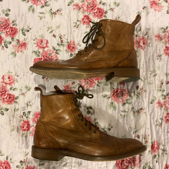 Johnston & Murphy Bryson Cap-Toe Tan Leather Handcrafted Boot 27-1388 Size 13 M main image 12